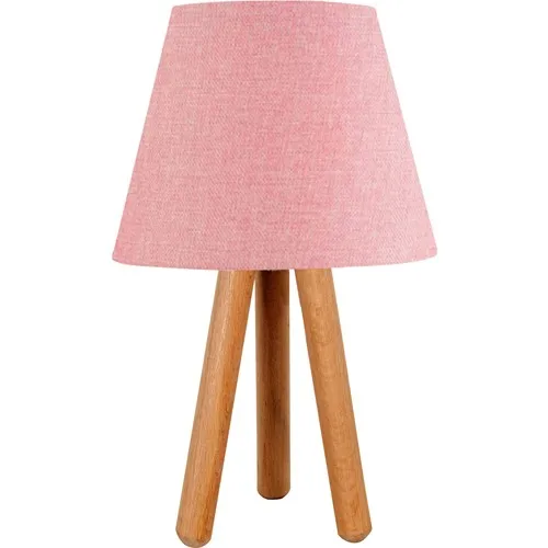 Bysay 3 Flip TripodAhşap Lampshade Table Lamp Pink