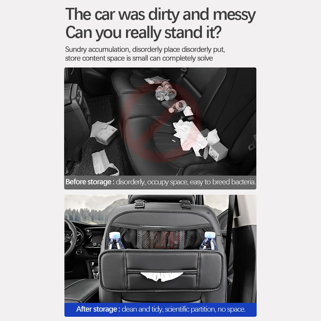 

Органайзер на спинку автомобильного сиденья, водостойкий для с вешалками, черный