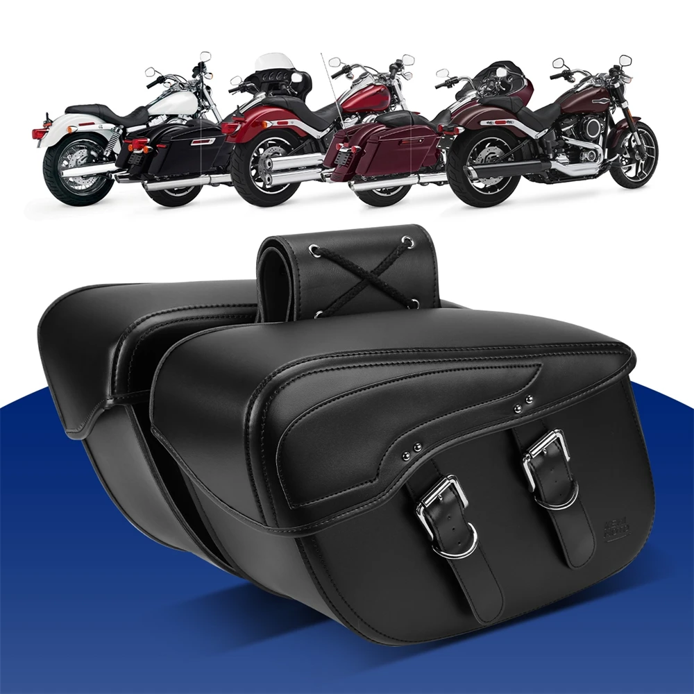 Motorcycle Saddlebag Retro Waterproof Leather Side Saddle Bags Travel Luggage Bag For Sportster 883 For Honda Shadow For Suzuki