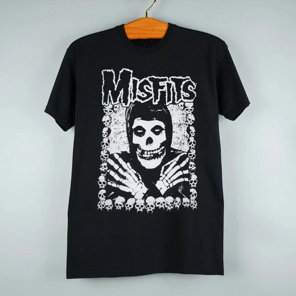 

Vintage Misfits Punk Rock Band Cotton T-Shirt Men's Black Cotton Printed T-Shirt Y2k Harajuku Women's Clothing oversized t shirt