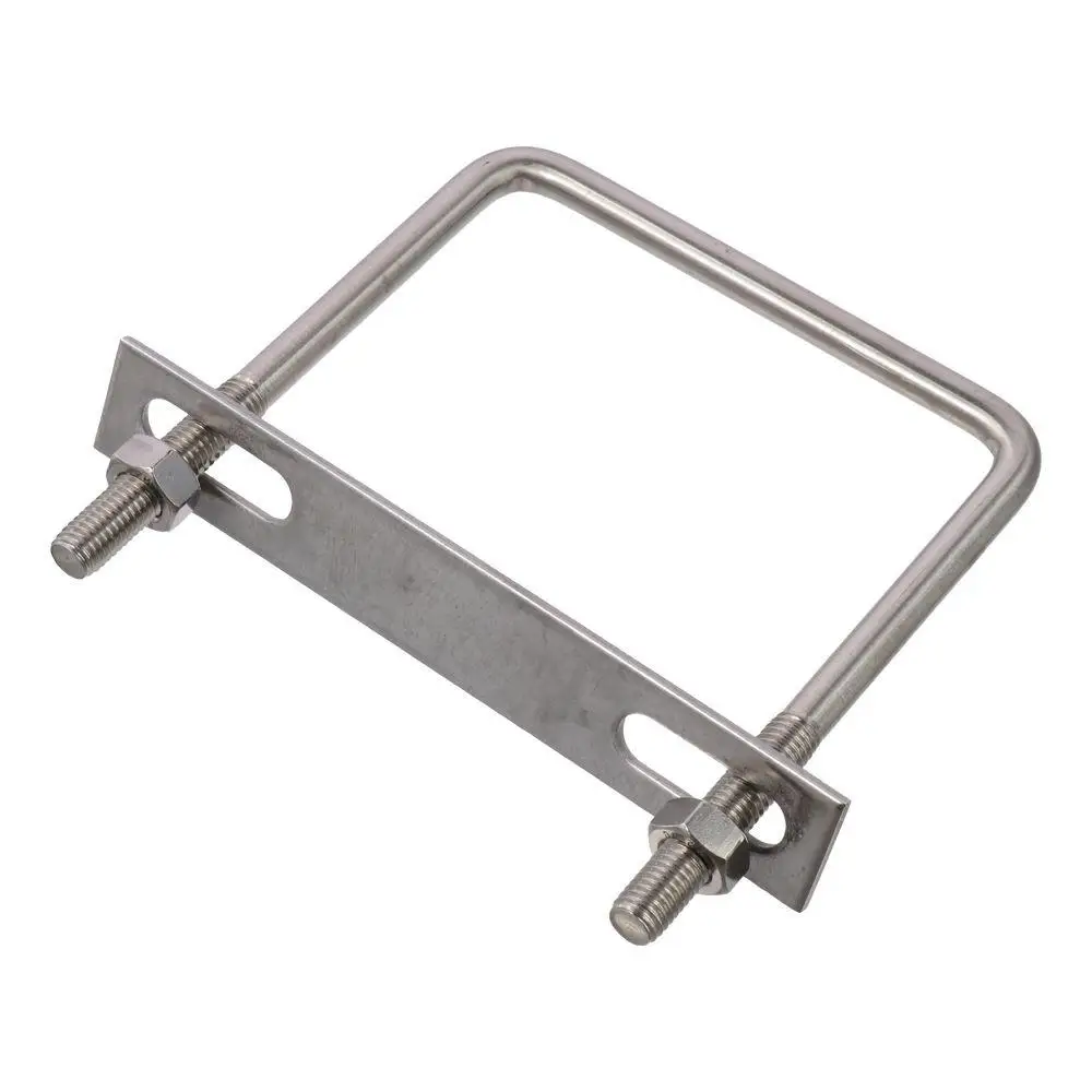 Not Easy To Slip Stainless Steel Square U-Bolts M10 M10*110*135mm U Clamp Bolt Silver U Clamp Bolt with Nuts and Plates