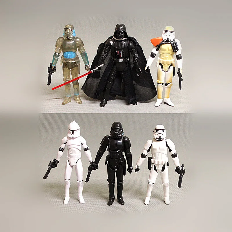 Star Wars Darth Vader Stormtropper Clone Troopers 3.75-Inch Doll Ornament with Movable Joints Action Figure Toy Gift