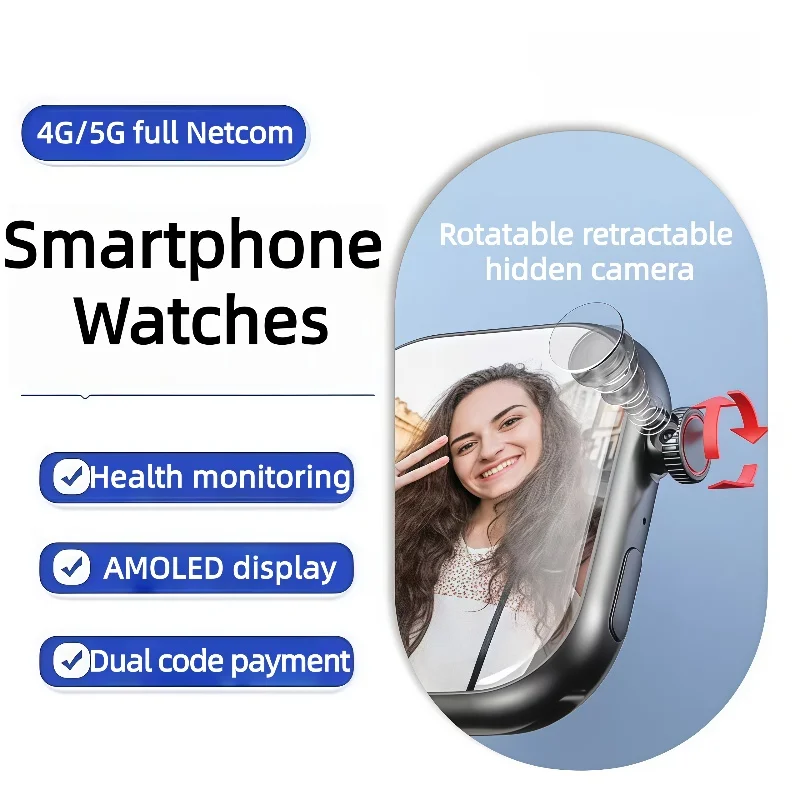 

VP99 Smartwatch 4G/5G Android 2.29inch Amoled Rotary Camera Video Call GPS WIFI App Download Smartwatch for Men Women