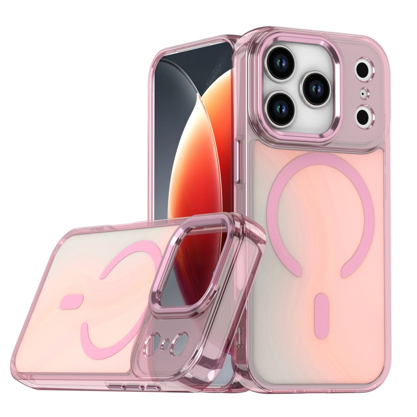 

Matte Discolour Case for iPhone 17 PROMAX 16 Plus 15 Pro 14 13 17Air 16E Magnetic for MagSafe Laser Gradient Shockproof Cover