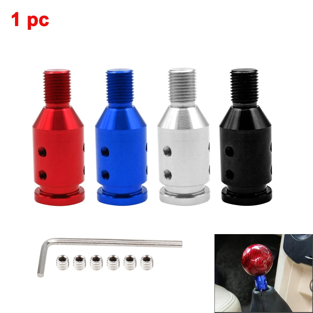 Universal Car Shift Adapter M12x1.25 Aluminum Alloy Gear Shift Knob for Non-Threaded Manual Transmission