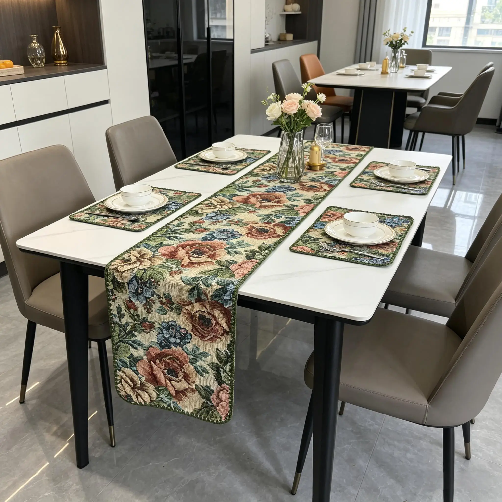 Washable Modern Table Runner Cotton Linen Table Runner Decorative Table Runner for Dining Table TV Cabinet & Center Table