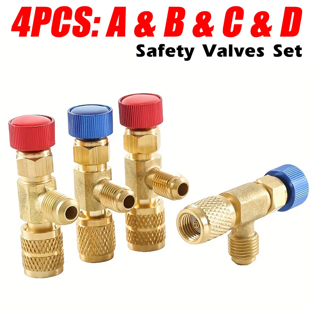Zawór bezpieczeństwa cieczy R410A R22 Chłodnicza klimatyzacja 1/4 "Adapter bezpieczeństwa dla SAE 1/4" męski adapter bezpieczeństwa Famale