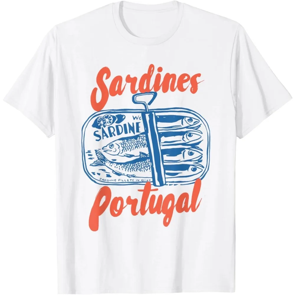 Sardines Portugal Seafood Graphic T-shirt Men Women European Coastal Travel Short Sleeve Unisex Daily Tops