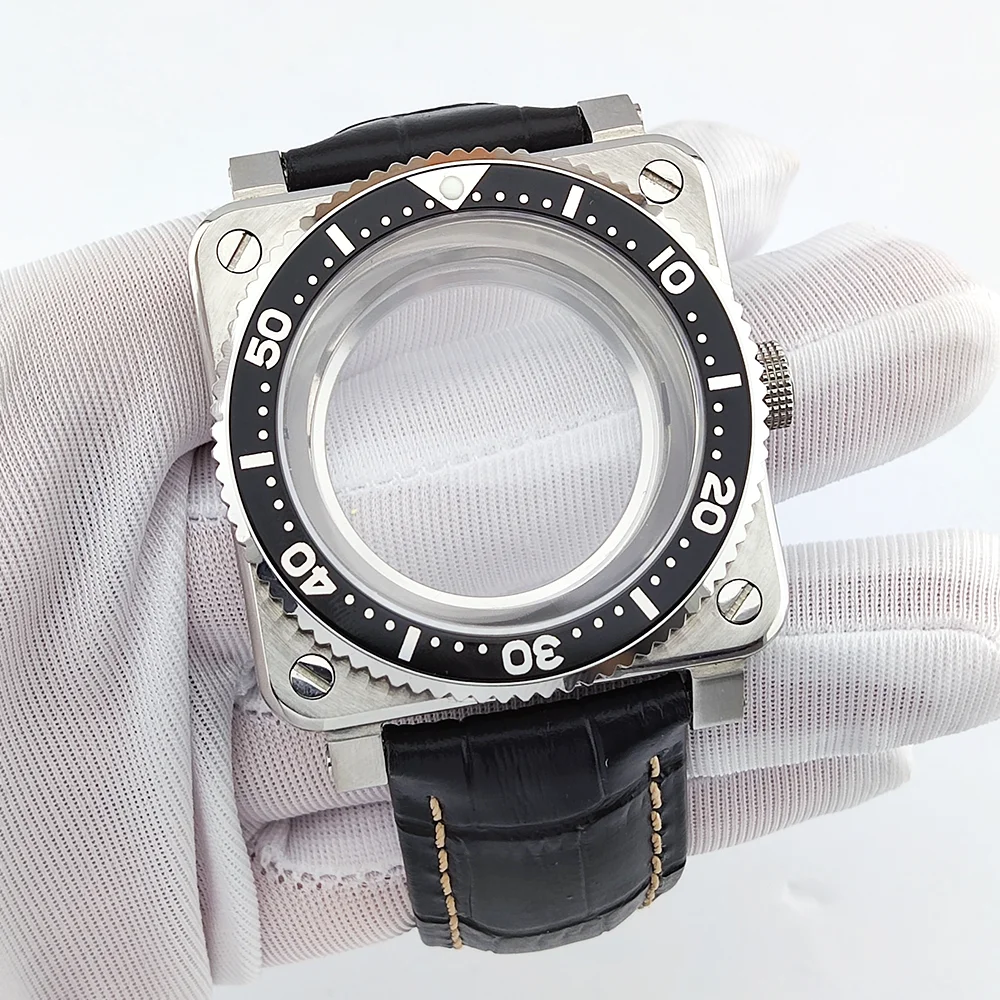 NH35 case square case fits 28.5mm NH35 dial case sapphire glass waterproof case luxury men's watch case NH35 watch case