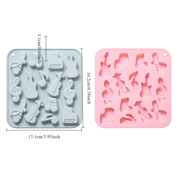 14-hole Musical Instrument Note Modeling Silicone Mold Fondant Cake Chocolate Mold Ice Cube Cake Mould Cake Decorating Tools