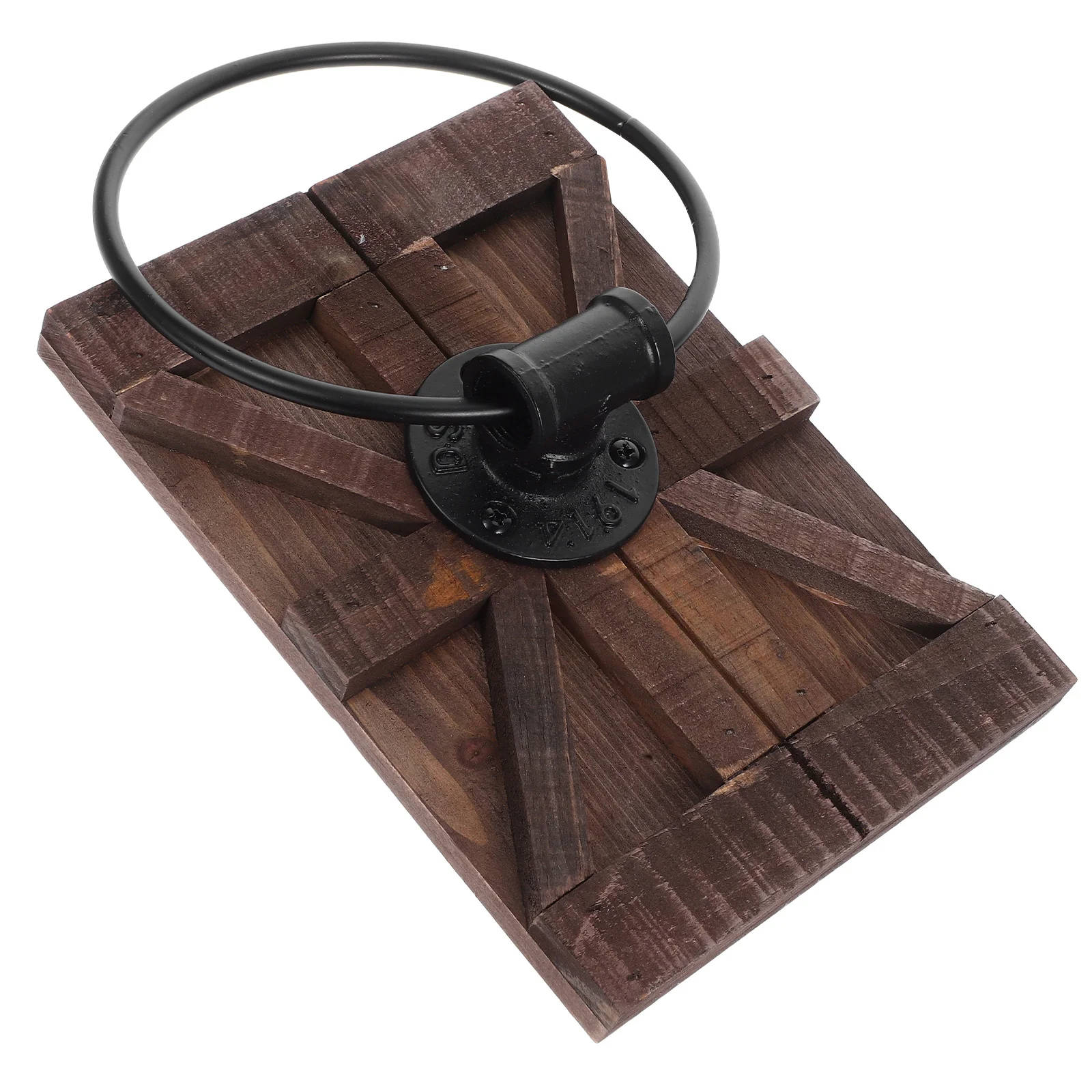 

Iron Wall Mounted Ring Rustic Finish Farmhouse Bathroom Accessories Hand Towel Holder Towel Rack For