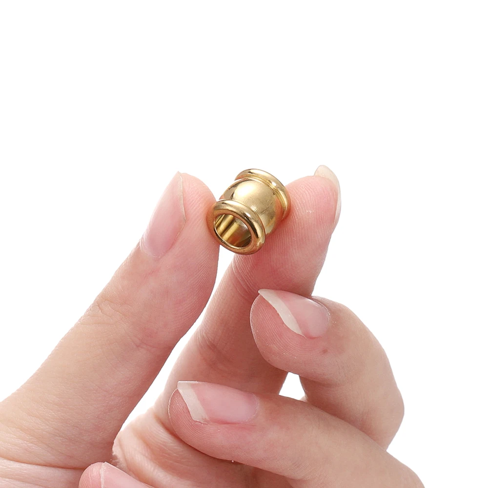 10pcs 4-10mm Stainless Steel Gold Color Big Hole Bead Charm Loose Bead for DIY Jewelry Beads Craft Bracelet Necklace Accessories