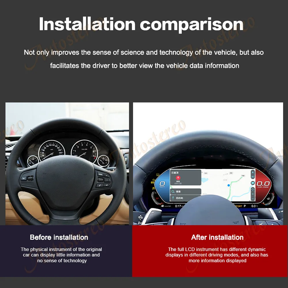 M الرياضة Carplay 12.3 بوصة لسيارات BMW 3 سلسلة سيارة الرقمية العنقودية الظاهري قمرة القيادة سيارة مشغل وسائط متعددة لوحة القيادة سرعة متر الشاشة #2