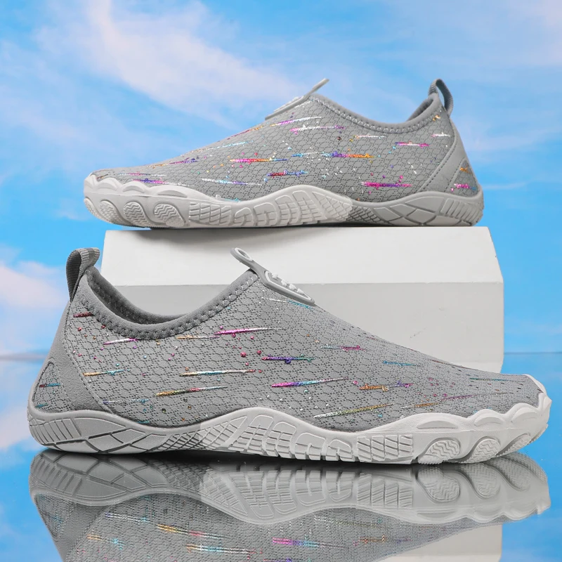 HKDQ Mens Slip on Water Shoes Barefoot Aqua Shoes for Woman Quick Dry Low Cut Non Slip Breathable Mesh Rubber Sole Swim Shoes