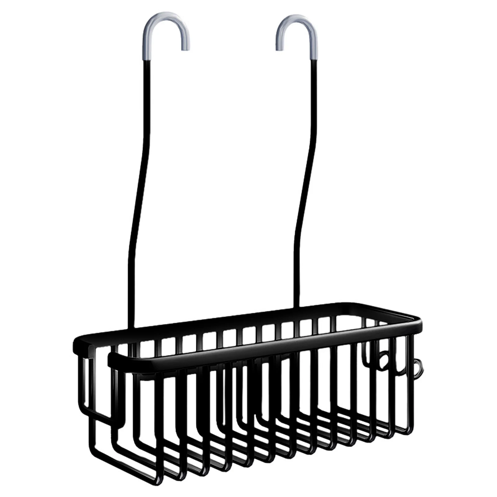 Hole-free Shower Rack Aluminum Wall-mounted Rod Mesh Basket Hanging Rack 11 X 4 Inches Anti-Slip For Bathroom Faucet