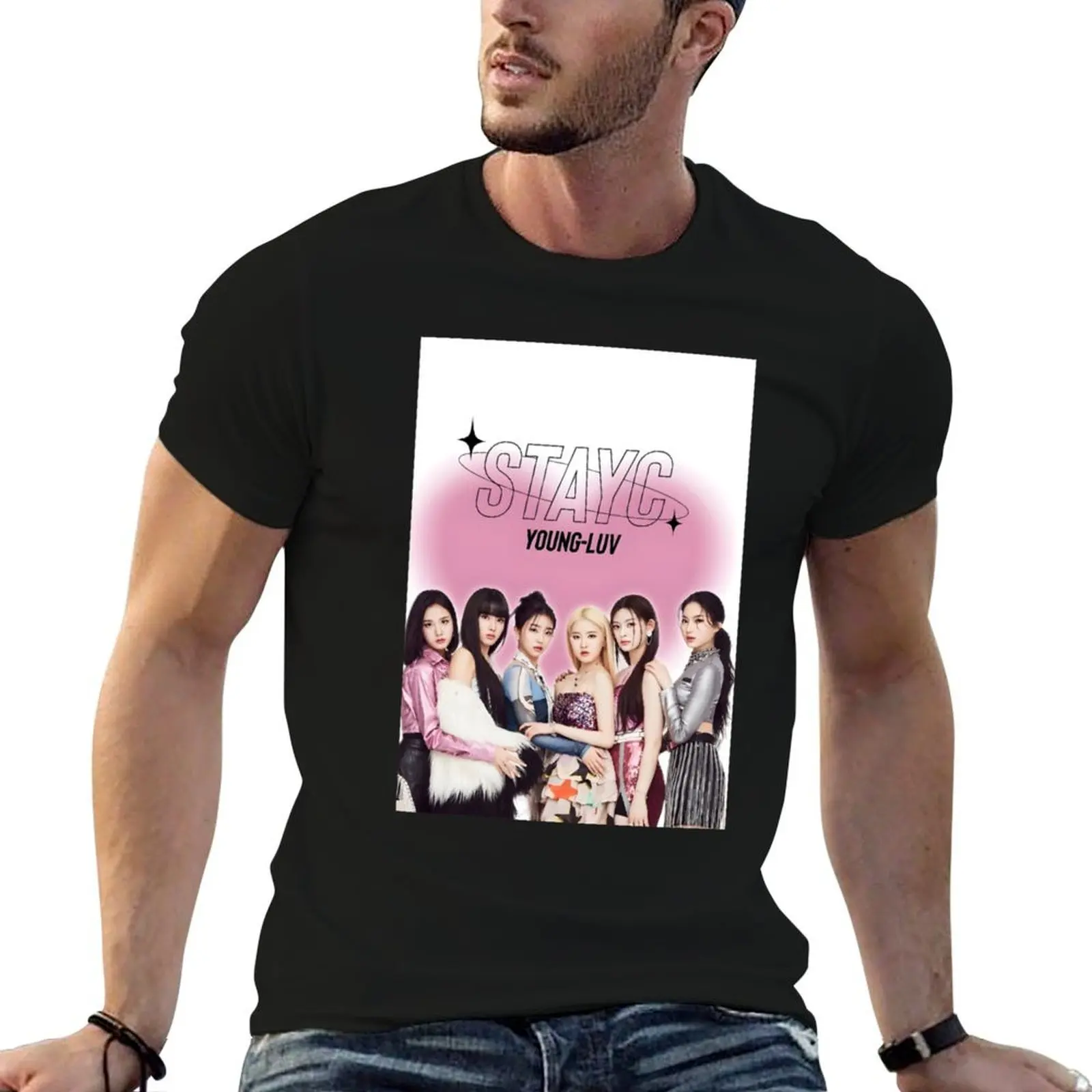 

STAYC YOUNG LOVE футболка забавные футболки хлопковая футболка для мужчин футболка