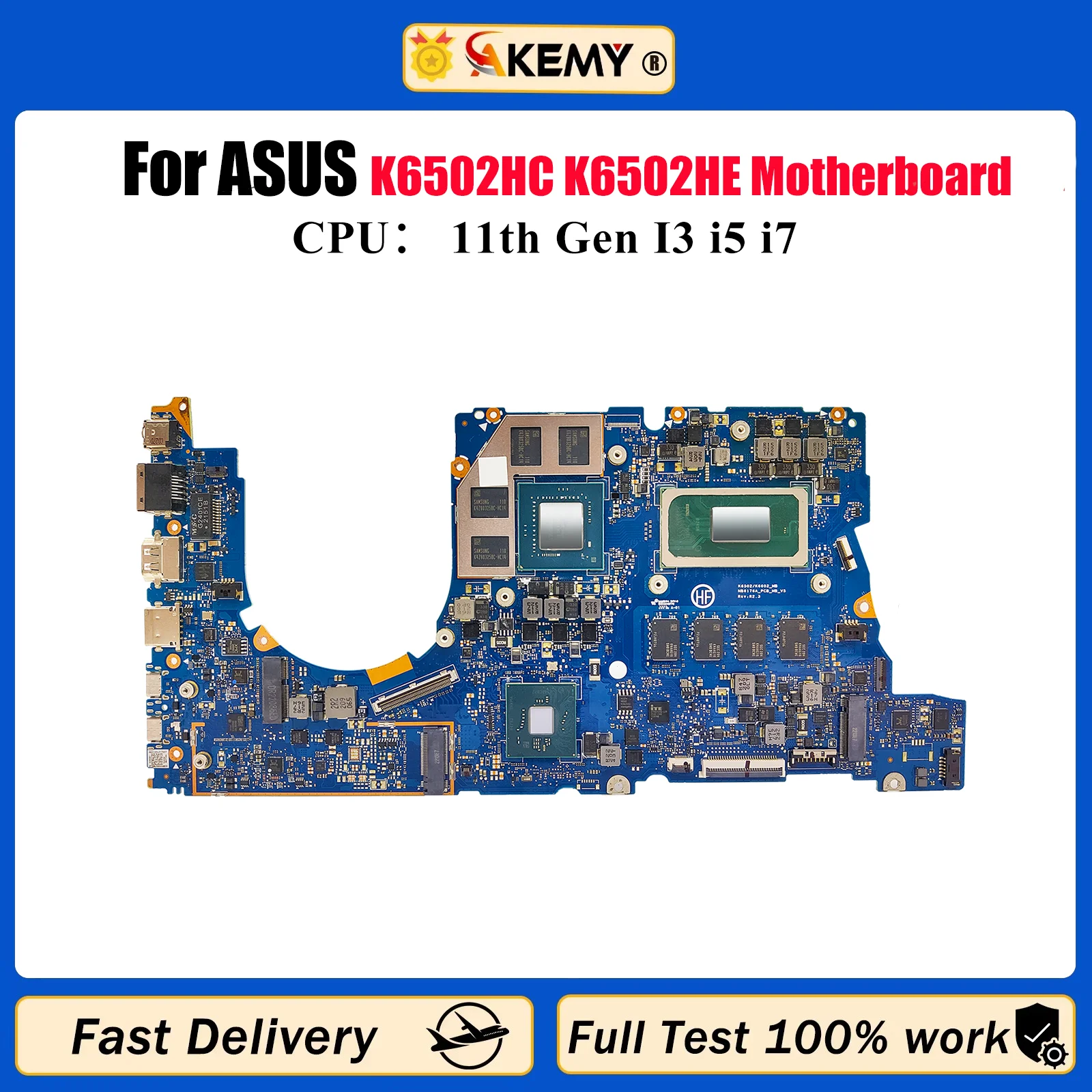 

K6502HC Материнская плата для ноутбука ASUS TUF Gaming K6502H K6502HC K6502HE Материнская плата с процессором 11-го поколения I3 i5 i7 100% тест, быстрая доставка