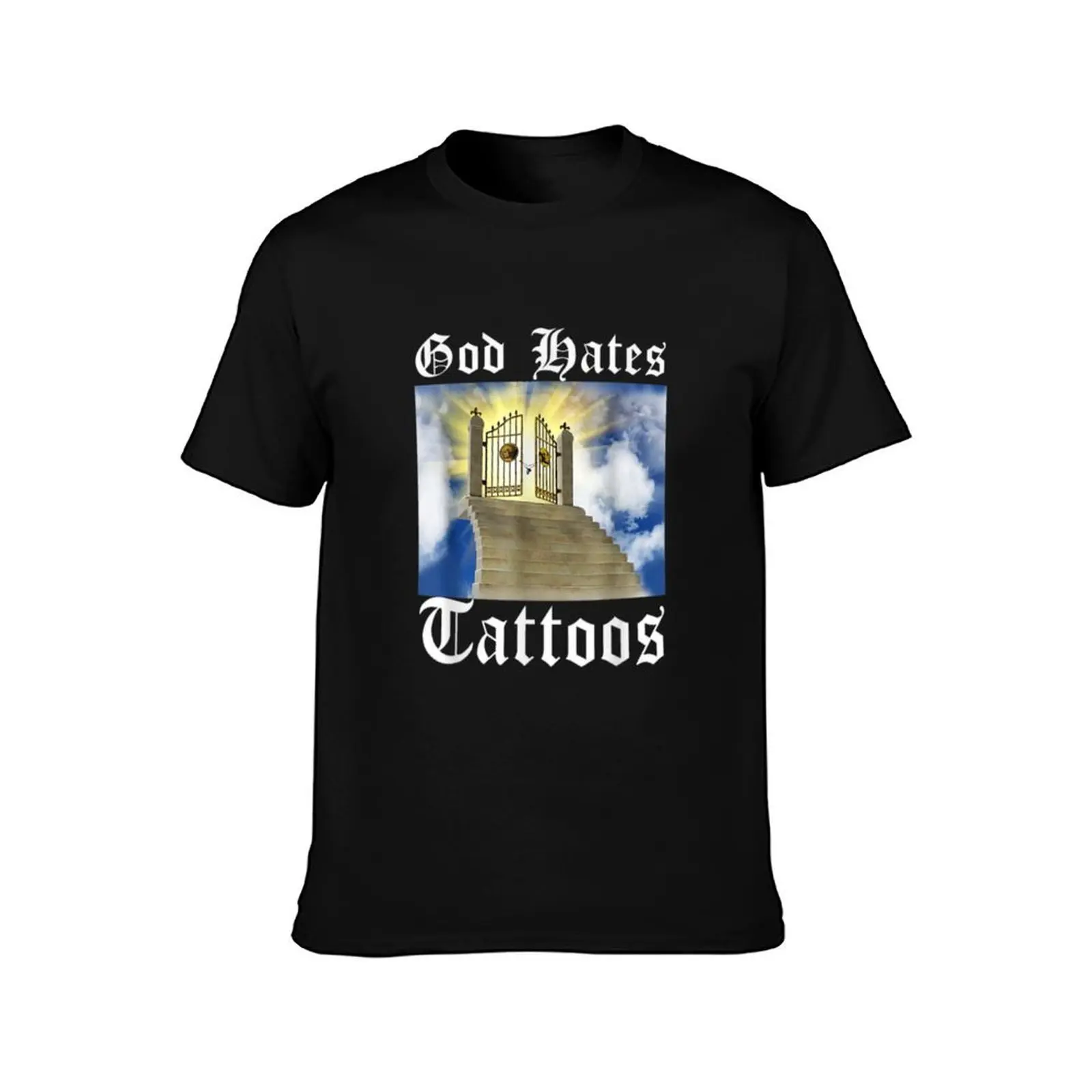 God Hates Tattoos Funny Christian God Believer T-Shirt new edition sweat big and tall t shirts for men