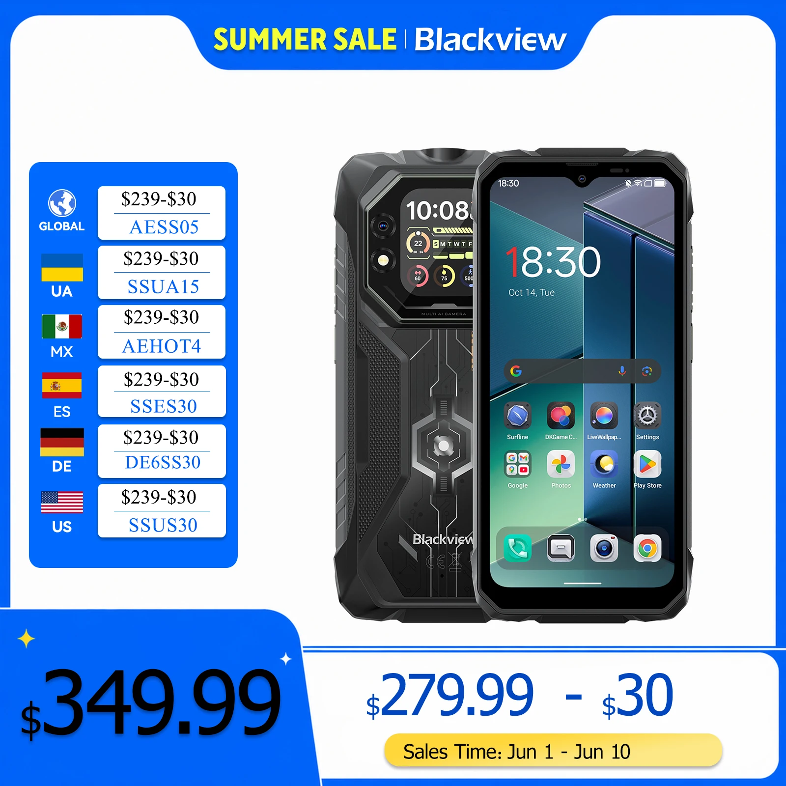 Blackview ROCK 1 Rugged Smartphone,6.56-inch 90Hz  Display,8GB RAM  256GB ROM,15000mAh/33W, MediaTek Helio G81,Android 16 NFC
