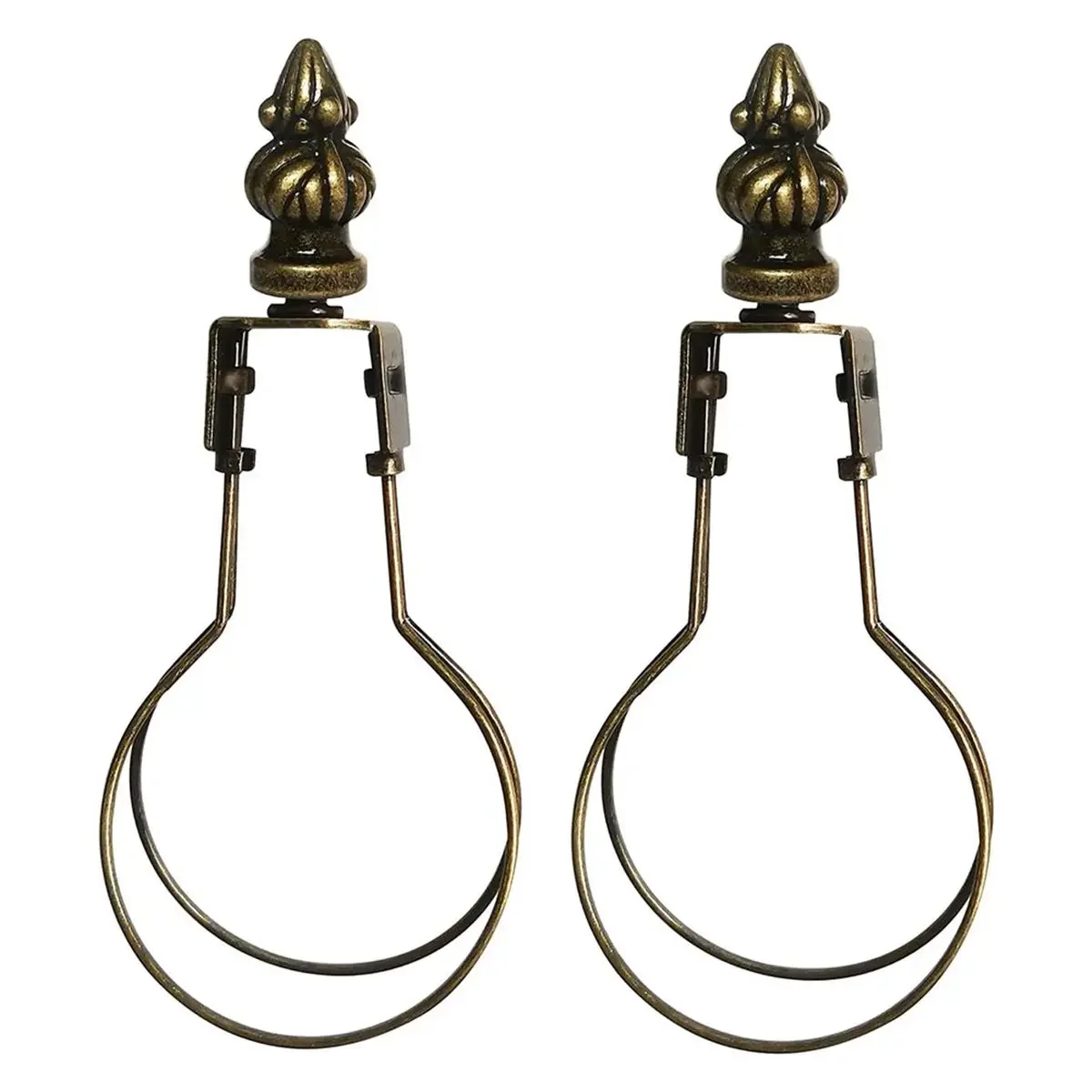 Lampshade Adapter Brass Clip On Light Bulb Adapter with Decoration Finial Spring Clip