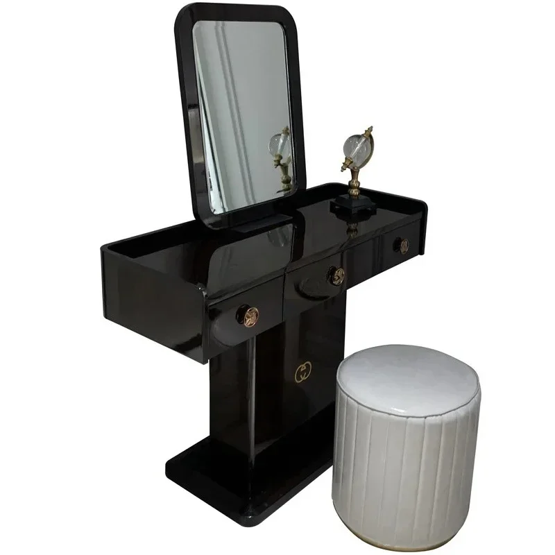 

Итальянский легкий роскошный туалетный столик. Современный набор для виллы из цельного дерева. Туалетный столик для спальни. Комбинация табуретов для макияжа.