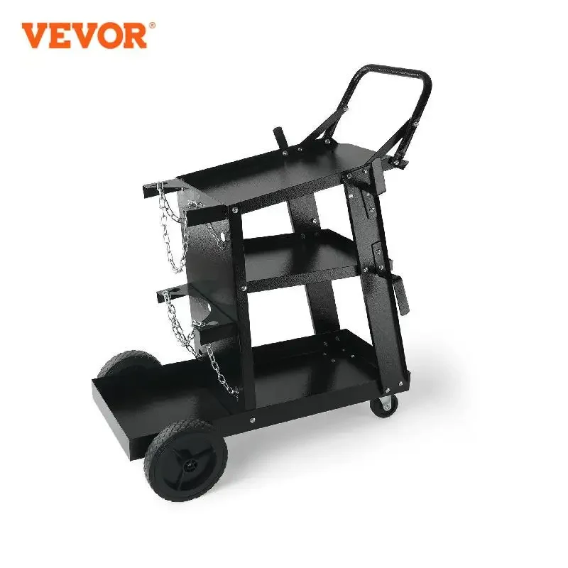 

VEVOR Welding Cart 3-Tier Welder Cart with Swivel Wheels Safety Chains Rolling Tank Storage for Plasma Cutter Welding Machine