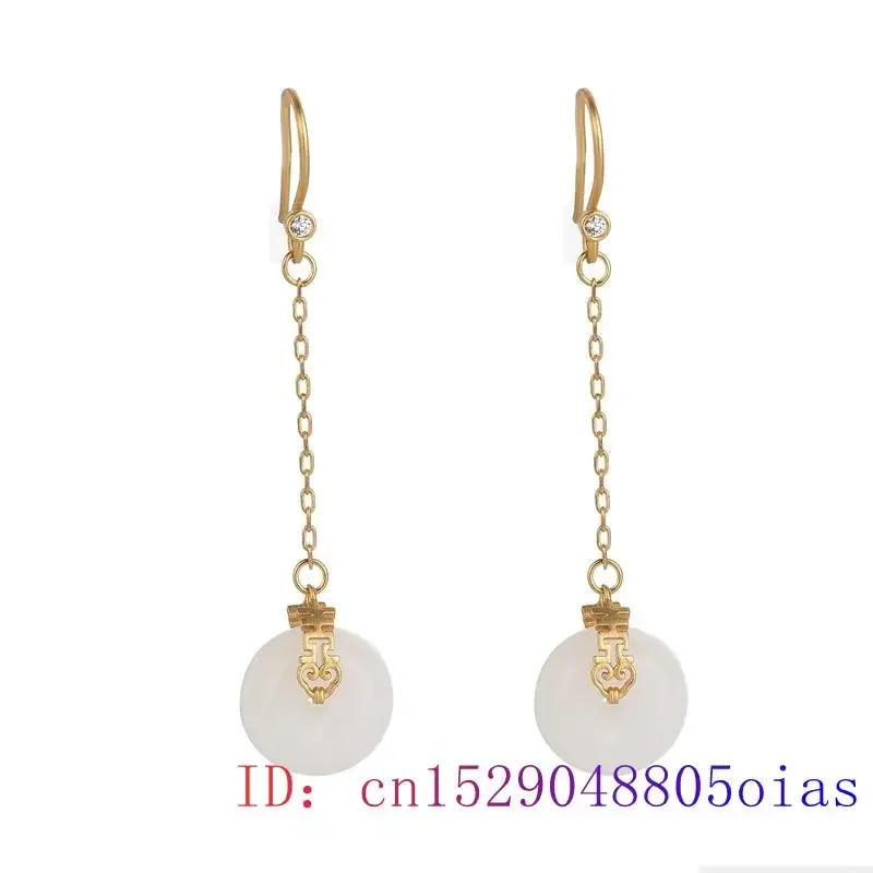 Pendientes de cristal de Jade blanco para mujer, joyería de ágata de Calcedonia, circonita de piedras preciosas, abalorio de plata 925, moda Natural