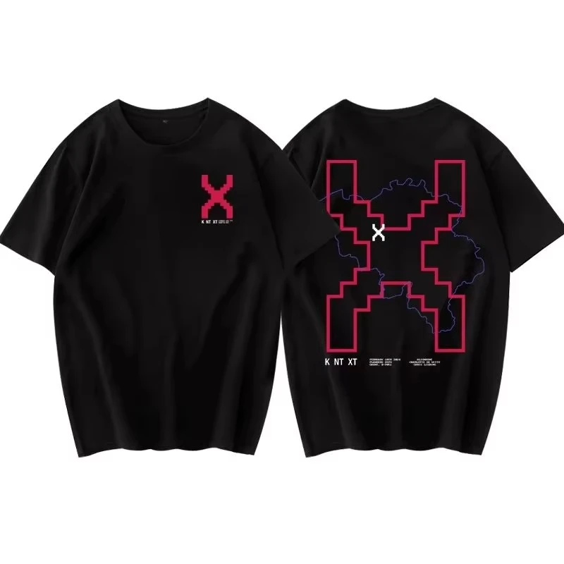 Fashionable and casual printed short-sleeved shirt by Charlotte De Witte Charlotte Top 100 DJ, sporty couple streetwear