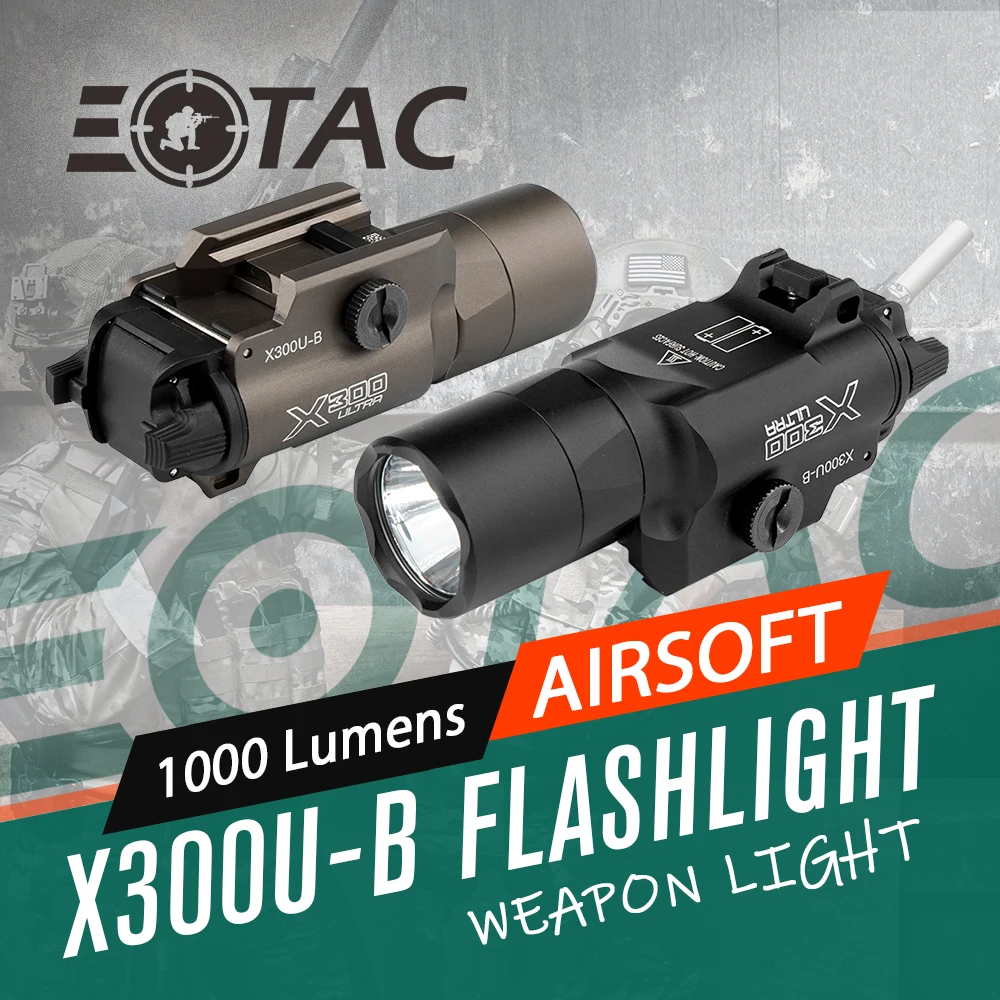 2024 New Metal Tactical X300U-B X300UB X300U Weapon Gun Light Lanterna Rifle Strobe Flashlight Hunting Accessories Fit 20mm Rail