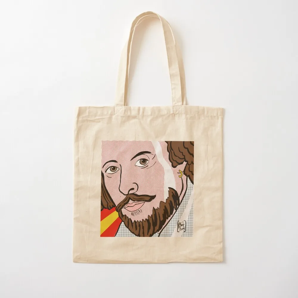 Shakespeare Portrait - Lichtenstein - POP ART Tote Bag cute pouch bag Reusable bags shopper bags