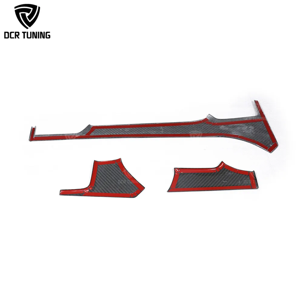 Dry Carbon Fiber Air Vent Trim Dashboard Cover for Tesla Model X Model S 2014+ Model 3-3Pcs/set Interior Panel Dash Covers
