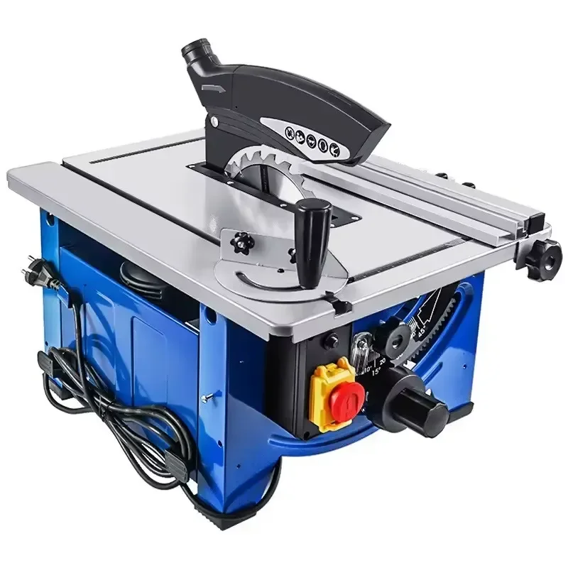 Heavy Duty Mini Table Saw Adjustable Benchtop Wood Cutting Machine Electric Table Saw with Dust Port for Workshop & Home Use