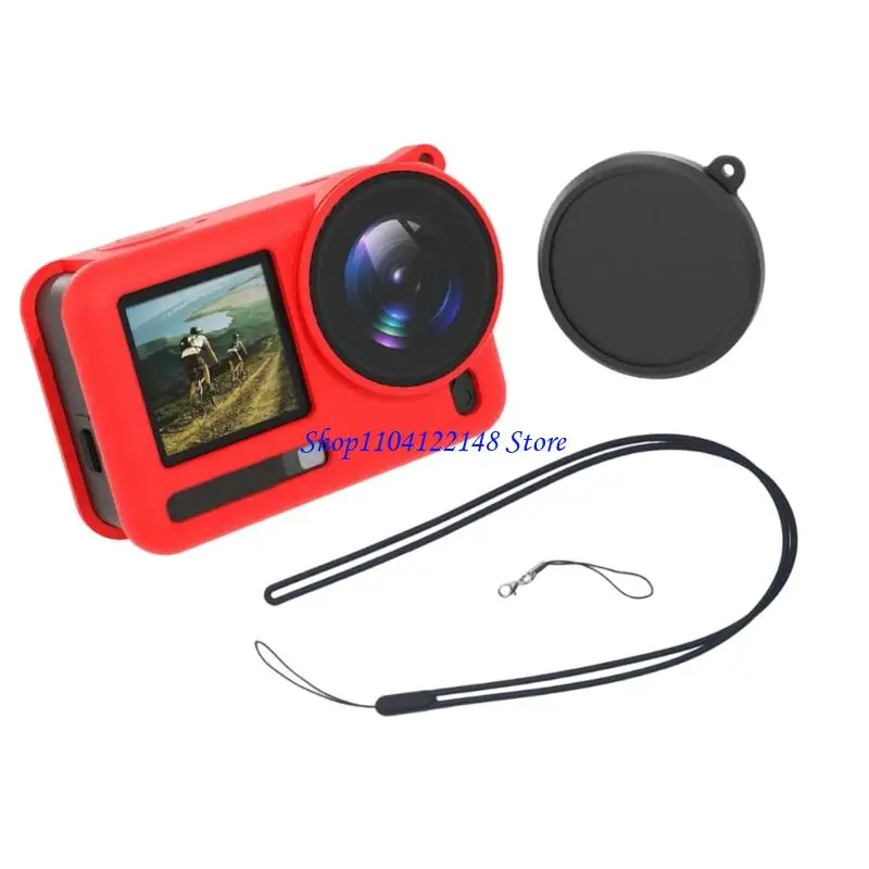 P9FA Optimized for Heat Dissipation Silicone Protective Cover for Action 6 Cameras Including Carrying Strap & Lens Cover