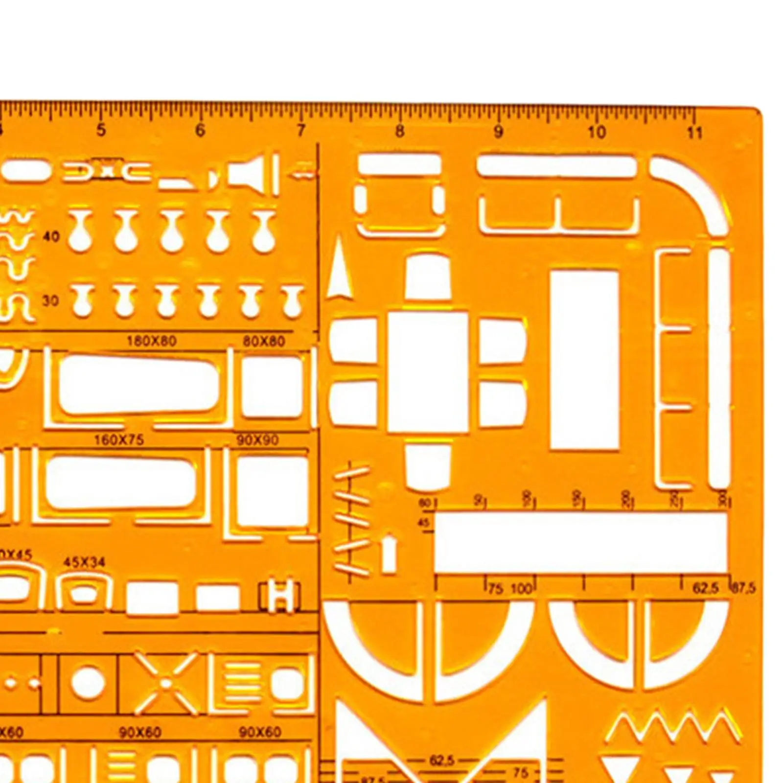 Architectural Templates Ruler Stencil Drafting Tools Orange Layout