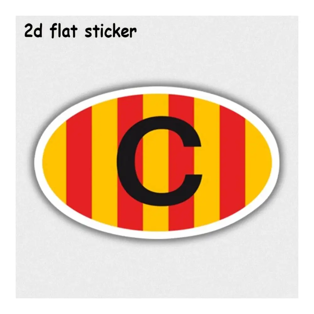 Catalan Flag With Symbol Waterproof Vinyl Decal For Laptops, Cars, Motorcycles, Water Bottles & All Smooth Surfaces