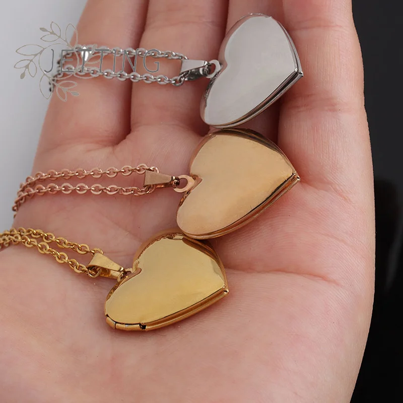 Hot Love Heart Locket Pendants for Women Men Openable Photo Frame Picture Necklace