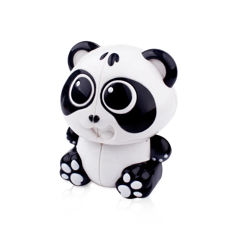 Kids Puzzle Toys 2x2x2 Cartoon Cute Little Pandas Magic Cube Toys Novelty Stress Relief Toys Two-order Pandas Desktop Ornament