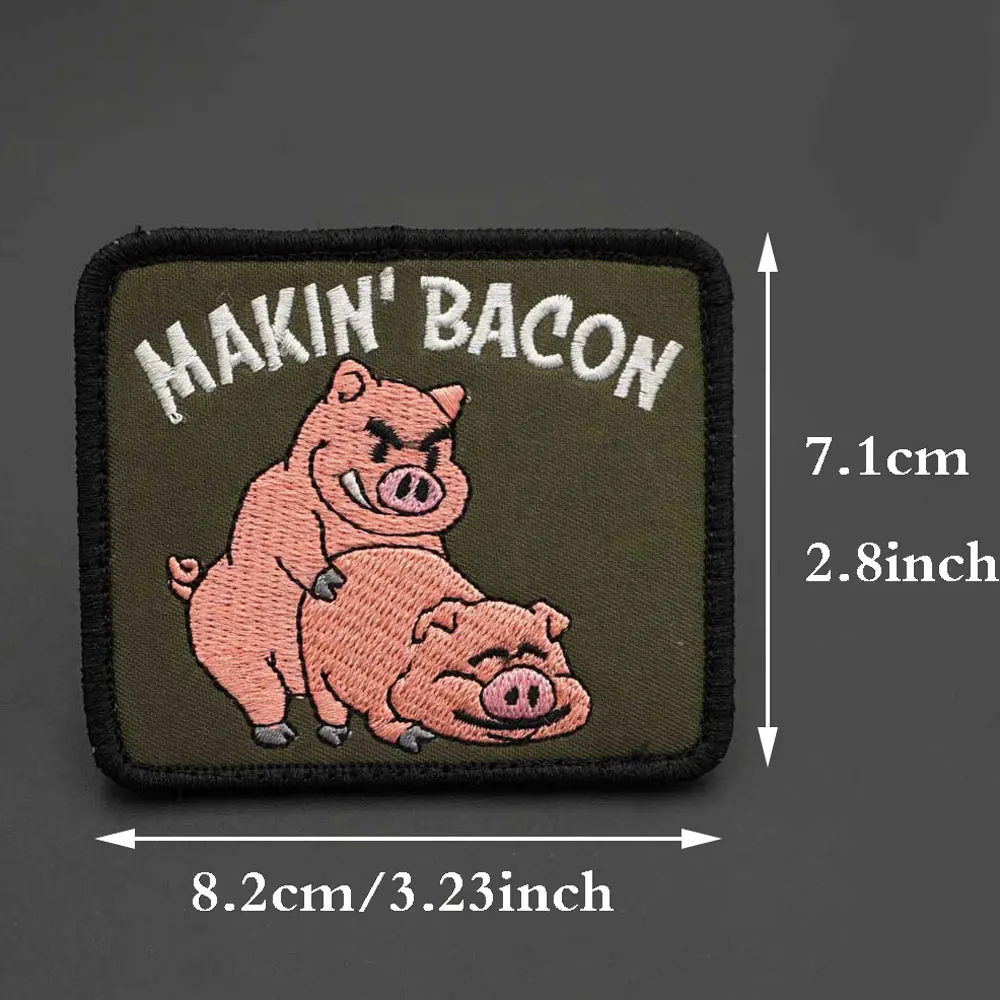 Suicide Food: Idiom Watch: Makin' Bacon Embroidered Patch Applique Sewing Label punk biker Band Rock Clothes Badges with hook