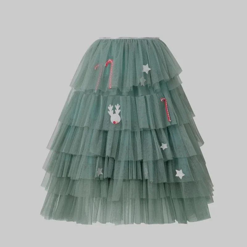 Christmas Costume Props Girl Green Christmas Tree Shaped Cloak Cosplay Parties Balls Performances Decorate Cloaks