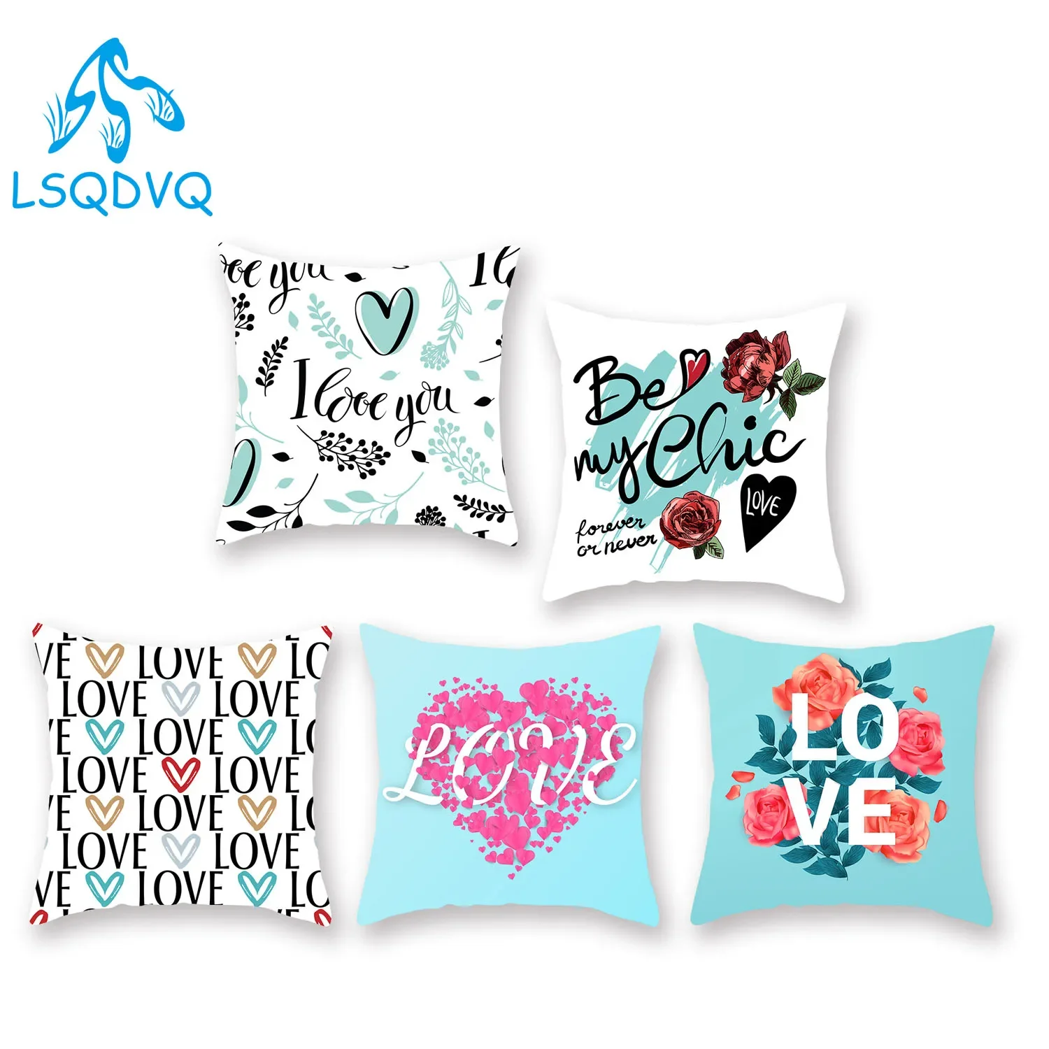Polyester Valentine's Day Present Decorative Throw Pillows Cushion Cover Case Funda Cojines cojines decorativos para sofa