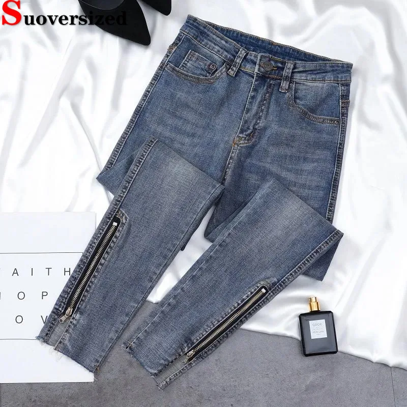 

Korean Design High Waist Pencil Jeans Women Skinny Vintage Stretch Denim Pants Casual Streetwear Ankle Length Slim Kot Pantolon