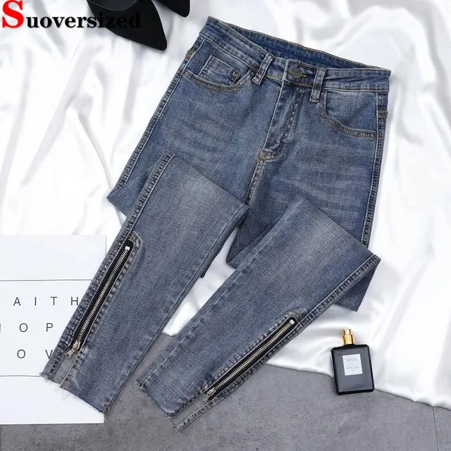 Koreański Design wysoki stan dżinsy rurki kobiety chudy Vintage rozciągliwy spodnie dżinsowe casualowe w stylu Streetwear do kostek wąski Kot Pantolon