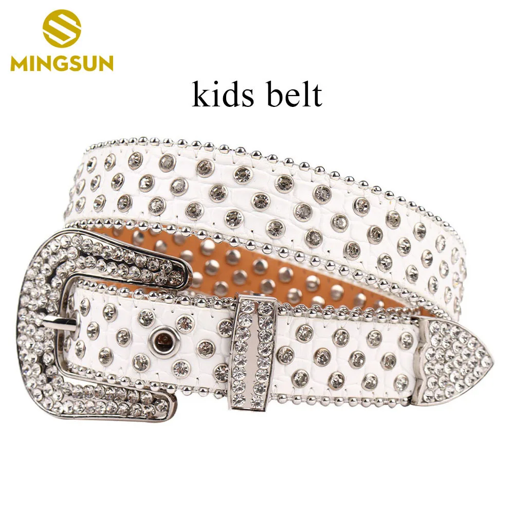 

Fashion Children Diamond Belt Vintage Boys Girls Rhinestone Studded Belt Kid Waist Accessories Jeans Leather Strap Belt Ceinture