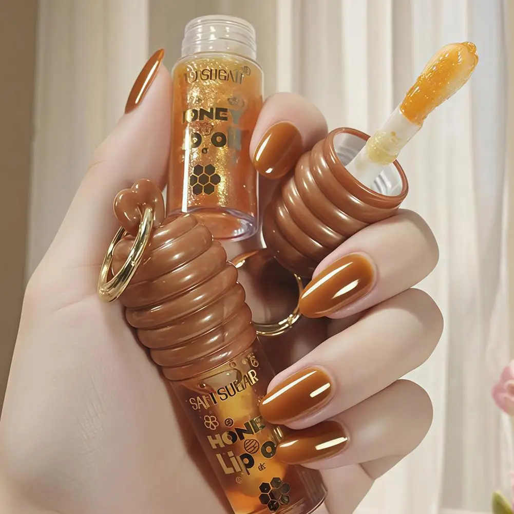 

Clear Crystal Jelly Lip Gloss Moisturizing Honey Lip Oil NonSticky Long-Lasting Moisture, Reduces Lip Lines Hydration Makeup