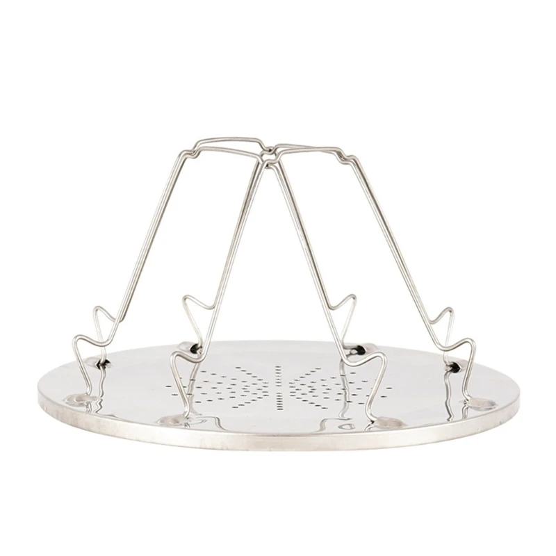 

Foldable Cooking Toast Rack, Folding Camp Stove Toaster Bread Porous Tray, Stainless Steel Camping Toaster Rack Holder