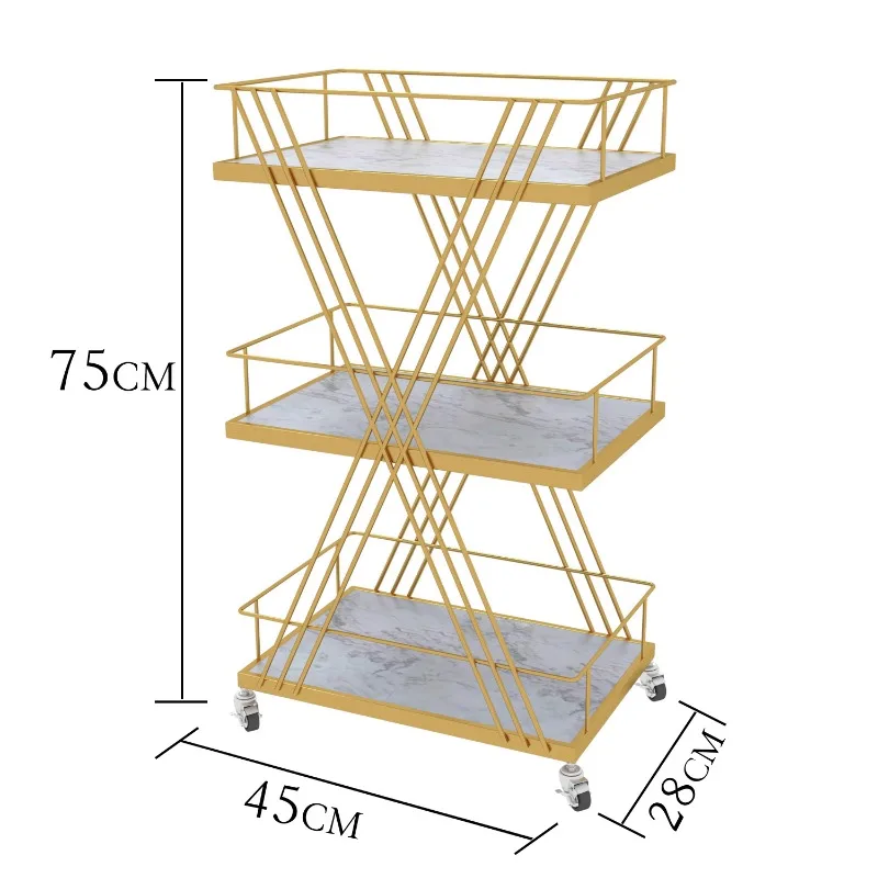 Fashion Beauty Cart: Nail Art Tattoo Tool Trolley 3-warstwowy wózek fryzjerski Wysoki płot Wózek fryzjerski Wszechstronny organizer