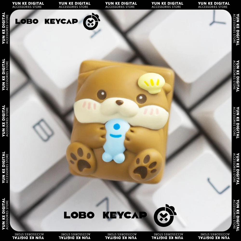 LOBO Cute Otter Keycap 1.25u Hand-made Resin Keycap Mechanical Keyboard Keycaps Cute Customized Gaming Accessories Gifts