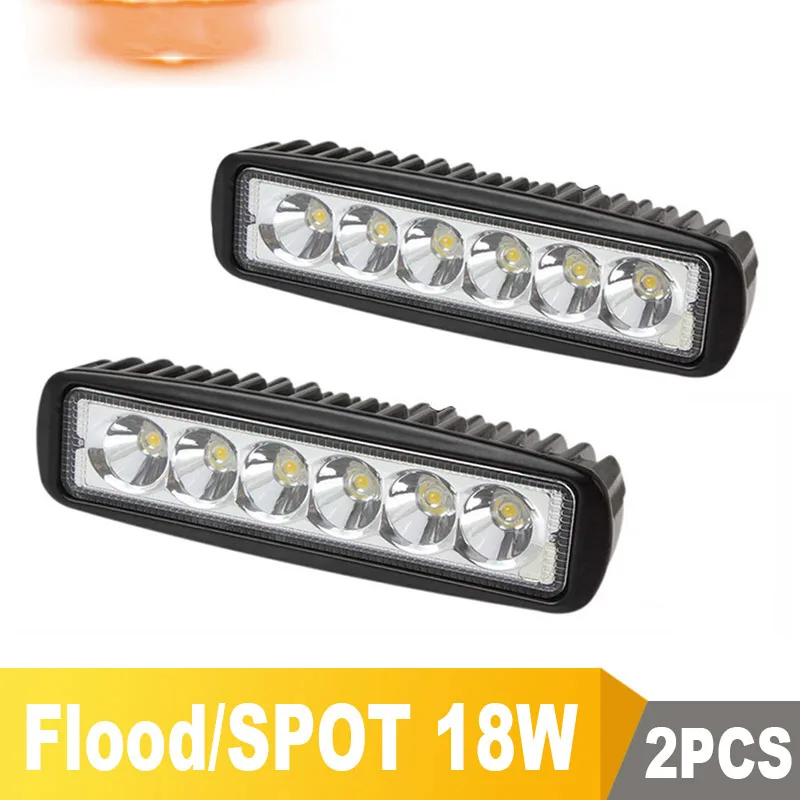 

ZK30 DS 6inch LED Spot/Flood Work Light Bar 9-36V Car 18W Led Lights For Off Road Vehicle SUV Car Trucks 6500K