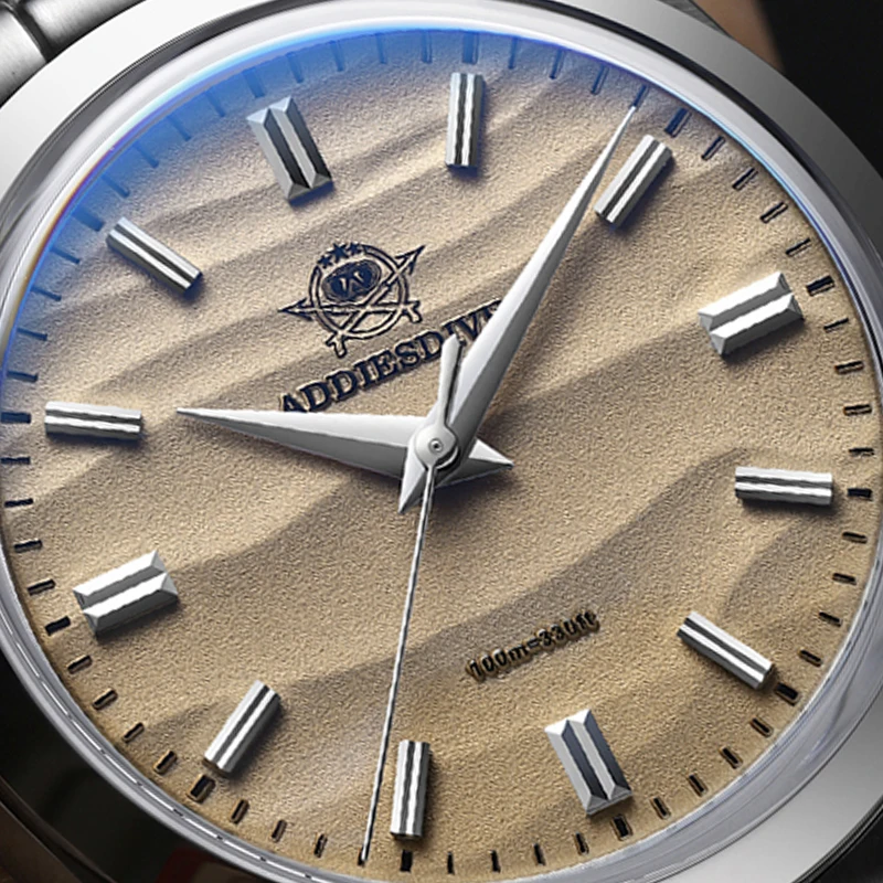 ADDIESDIVE Hot Sale AD2030 Men's Quartz Watch Stainless Steel 10Bar Diver AR Coating Watches Relogio Masculino 36MM Wristwatches
