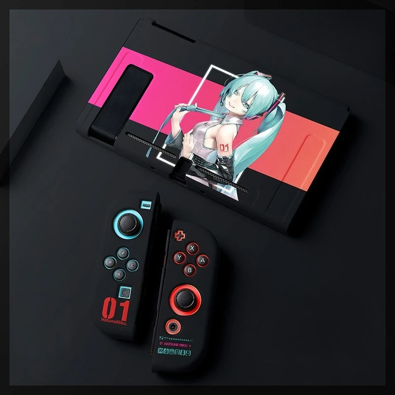 nova-capa-protetora-de-silicone-tpu-para-hatsune-miku-tipo-dividido-para-console-switch-oled-ns-resistente-a-impactos-e-arranhoes